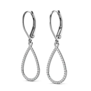 Boucles d'oreilles LAELIA DANGLING HOOP - Argent & Cristal