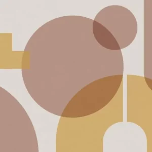 Papier peint géométrique marron et orange