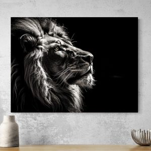 Tableau Noir Et Blanc Animaux Lion