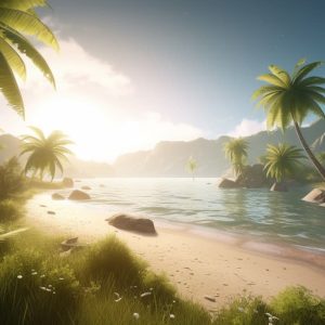 Papier peint panoramique paysage tropical