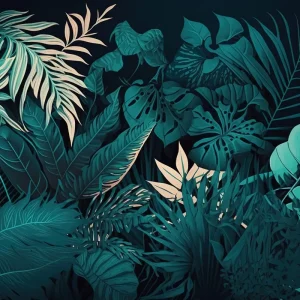 Papier peint paysage plantes tropicales