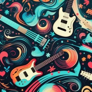 Papier peint musique guitares