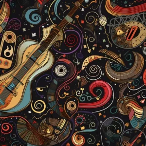 Papier peint instruments de musique