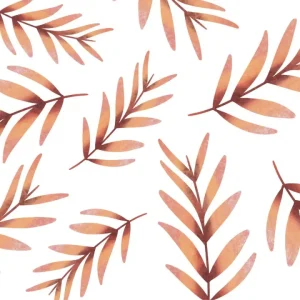 Papier peint feuillage terracotta